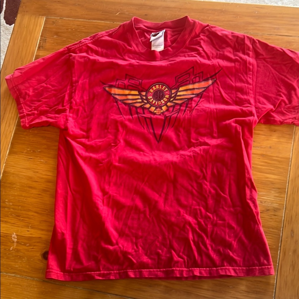Harley Davidson Red Graphic T-Shirt